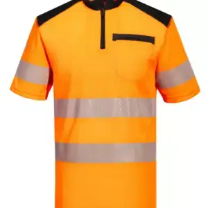 T-shirt orange et noir HV