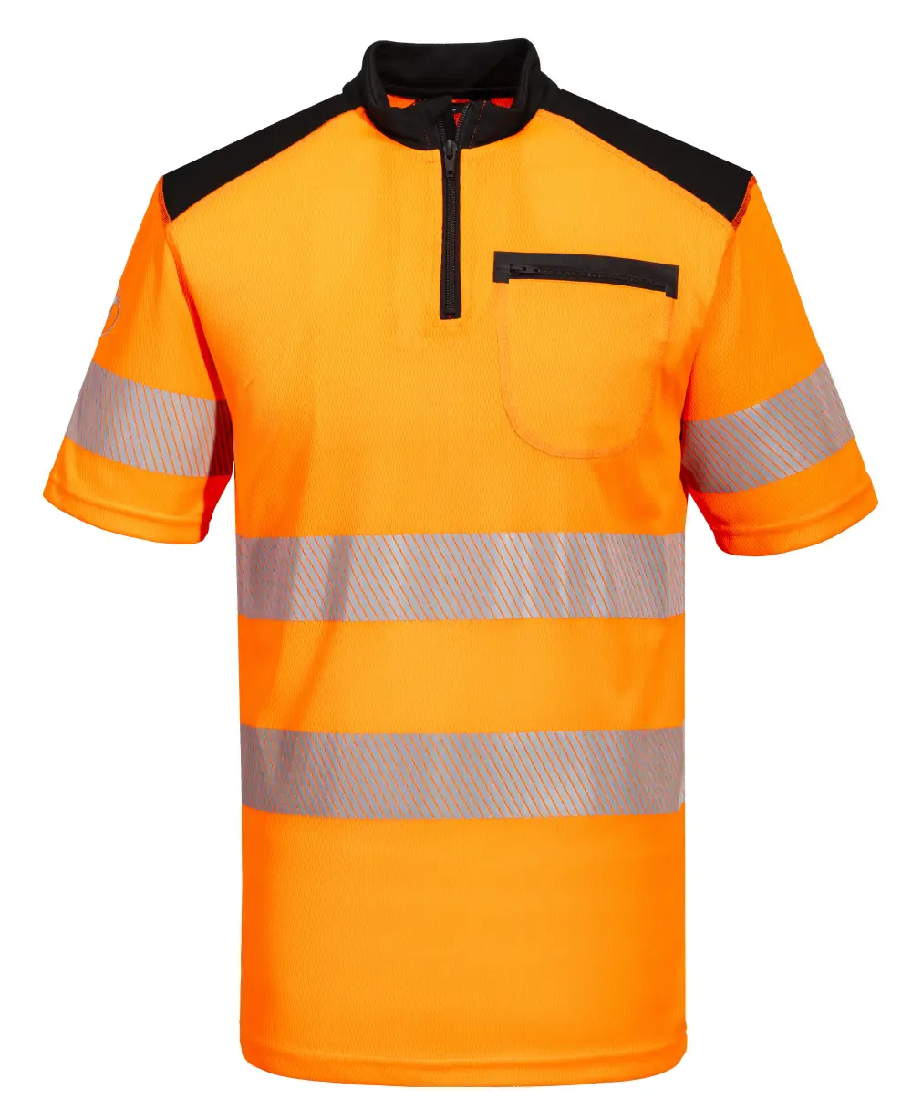 T-shirt orange et noir HV