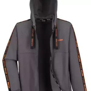 Gilet gris à capuche